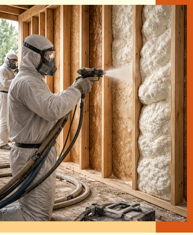 Утепление каркасного дома ППУ в Нефтеюганске от 2847 руб./м2 — работа под ключ | ТепломастерНфт