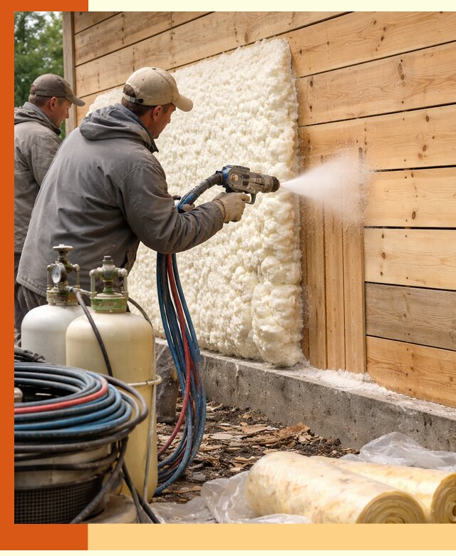 Утепление деревянного дома пенополиуретаном в Нефтеюганске