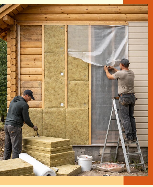 Утепление дома из бруса в Нефтеюганске от 3813 руб./м2 — работы под ключ | ТепломастерНфт