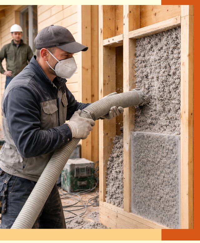 Утепление дома из бруса эковатой в Нефтеюганске от 1881 руб/м2 | ТепломастерНфт