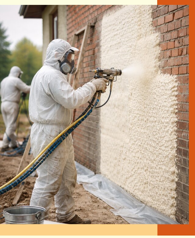 Утепление кирпичного дома ППУ в Нефтеюганске под ключ от 6609 руб. | ТепломастерНфт