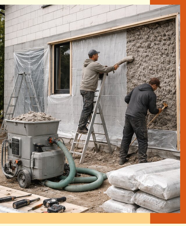 Утепление дома из газобетона эковатой в Нефтеюганске от 4576 руб./м2 | ТепломастерНфт