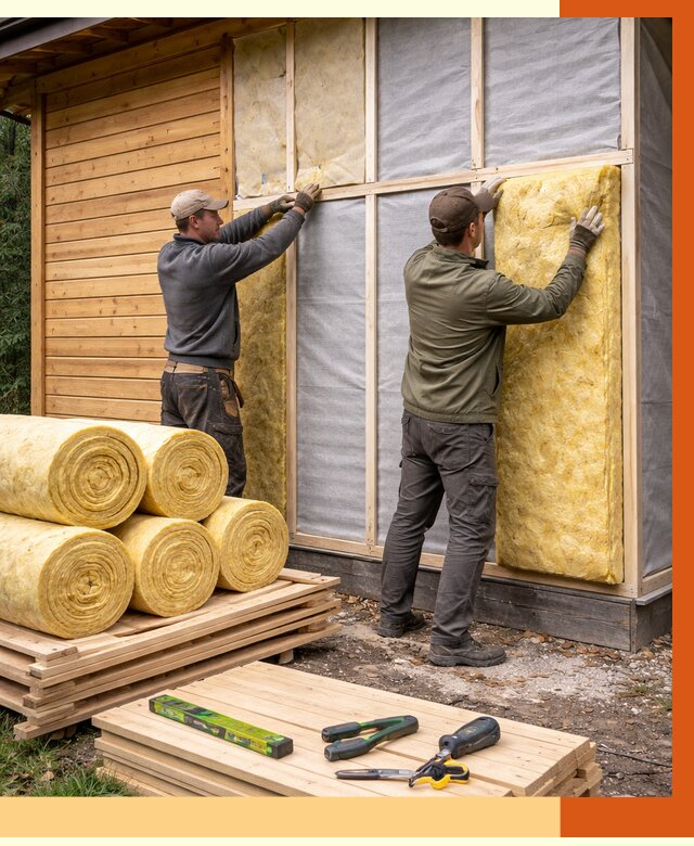 Утепление бани снаружи в Нефтеюганске от 86428 руб. под ключ | ТепломастерНфт