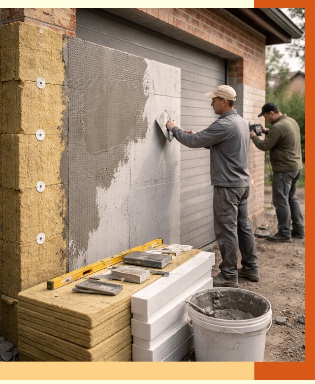 Утепление гаража снаружи в Нефтеюганске от 4271 руб. за м2 — наружное утепление под ключ | ТепломастерНфт