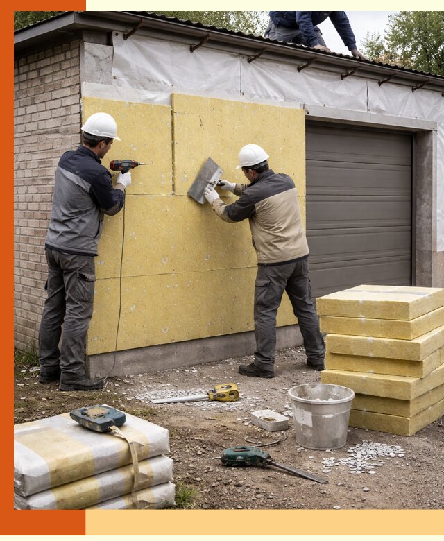 Утепление гаража снаружи в Нефтеюганске качественно и надёжно