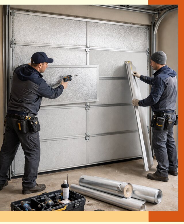 Утепление гаражных ворот в Нефтеюганске от 7982 руб/м2 — надежно и быстро | ТепломастерНфт