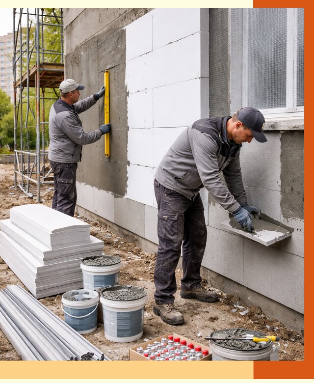 Утепление фасада и стен снаружи в Нефтеюганске от 4271 руб. | ТепломастерНфт