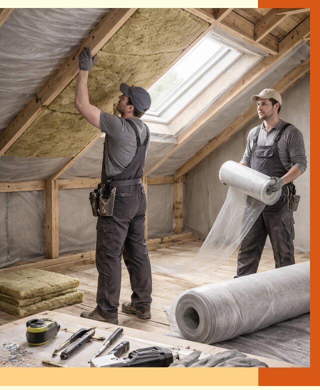 Утепление крыши изнутри мансарды в Нефтеюганске от 4271 руб./м² | ТепломастерНфт