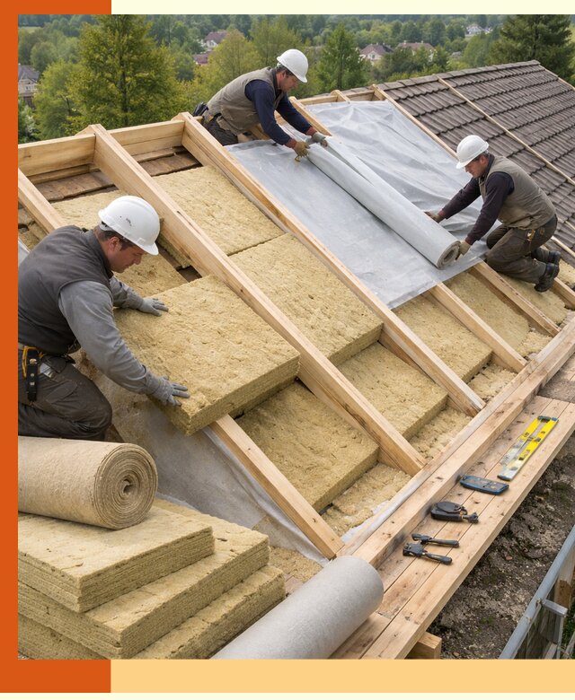 Утепление скатной крыши в Нефтеюганске качественно и надёжно