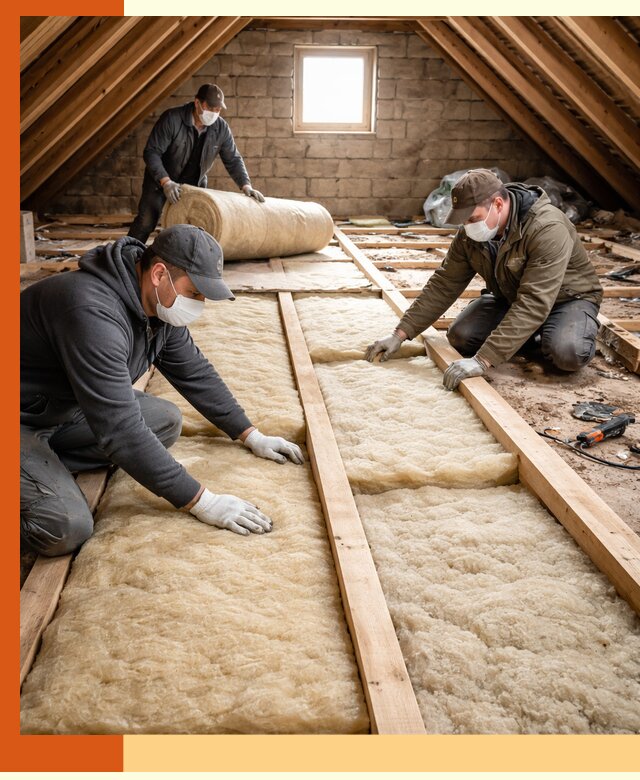 Утепление чердака в Нефтеюганске — профессиональная теплоизоляция кровли