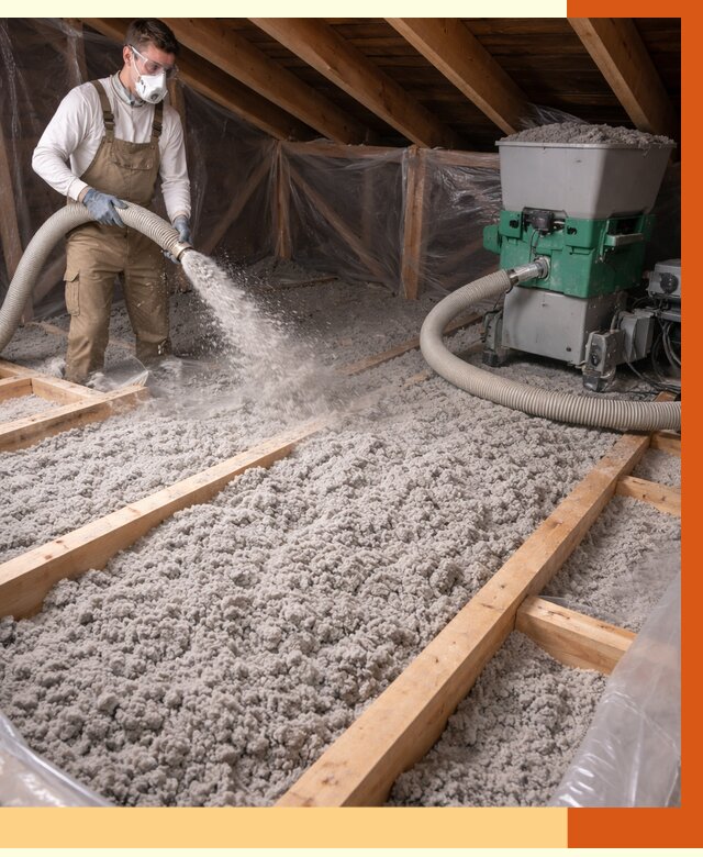 Утепление чердака эковатой в Нефтеюганске от 1474 руб/м2 — заказать у ТепломастерНфт