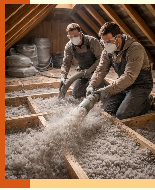 Утепление чердака эковатой в Нефтеюганске — быстро и надёжно