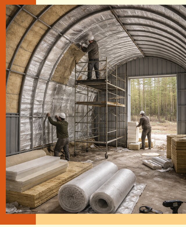 Утепление арочного ангара под ключ в Нефтеюганске