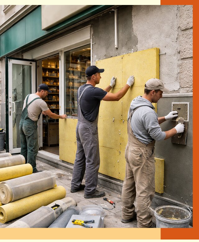 Утепление магазина в Нефтеюганске от 4576 руб/м2 — цена, стены и снаружи | ТепломастерНфт