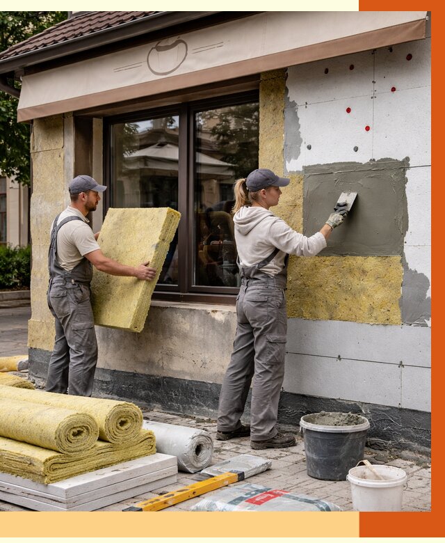 Утепление кафе в Нефтеюганске от 4271 руб/м2 — комплексно под ключ | ТепломастерНфт