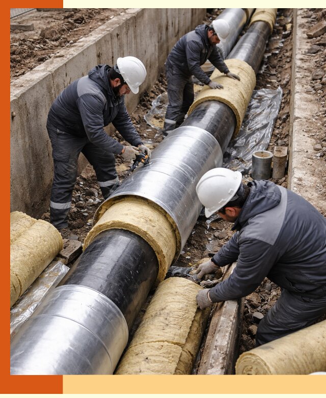 Утепление теплотрассы в Нефтеюганске: утеплительные работы и материалы