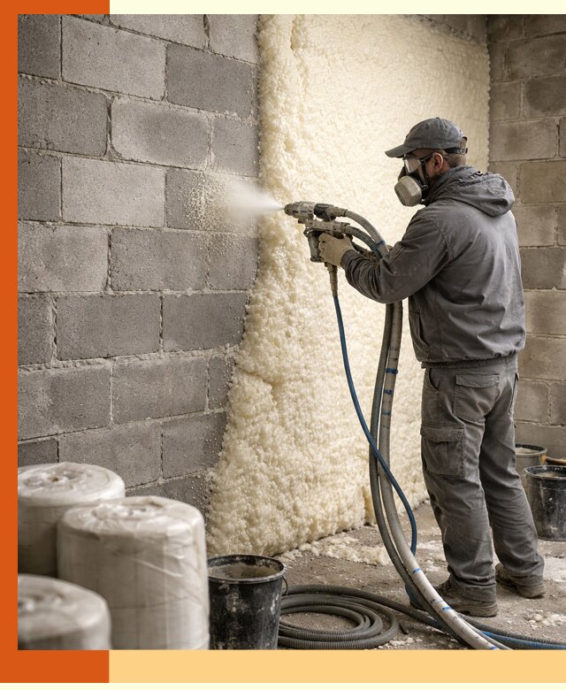 Утепление блочной стены ППУ в Нефтеюганске качественно и надёжно