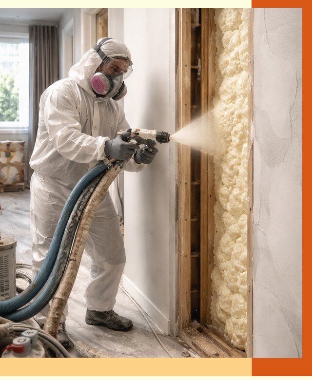 Межстеновое утепление ППУ в Нефтеюганске от 2796 руб/м2 — межстенное утепление под ключ | ТепломастерНфт