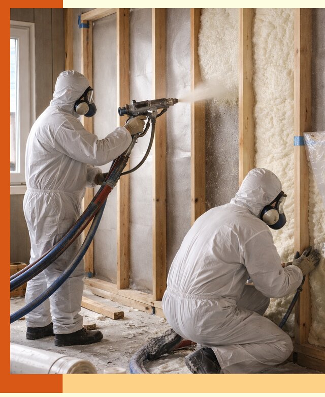 Утепление каркасной стены ППУ в Нефтеюганске для домов и коттеджей