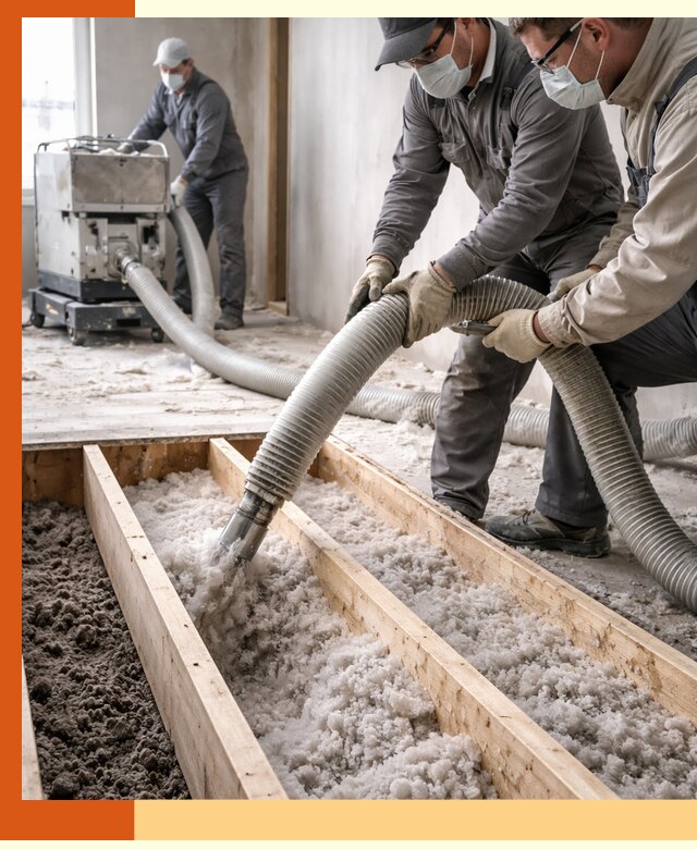 Заполнение полостей межэтажного перекрытия в Нефтеюганске эффективно и герметично