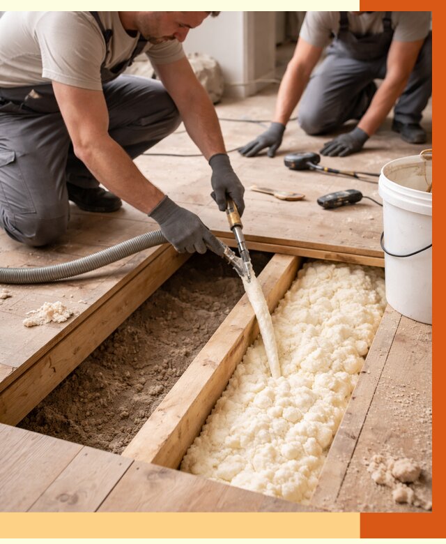 Заполнение пустот пола в Нефтеюганске от 2745 руб. — утепление пустот пола под ключ | ТепломастерНфт