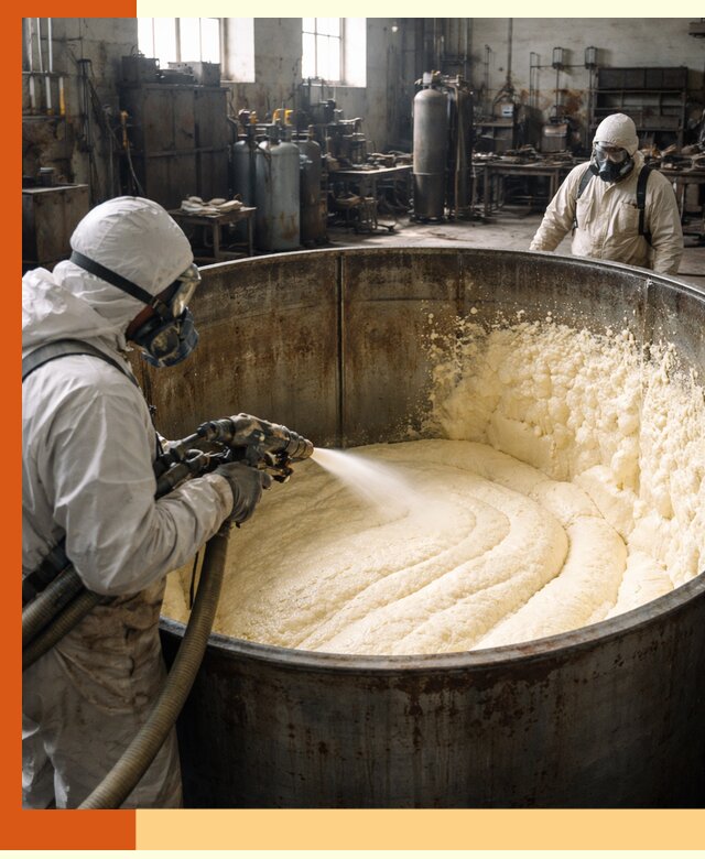 Заливка ппу в емкости с полной изоляцией и герметизацией в Нефтеюганске