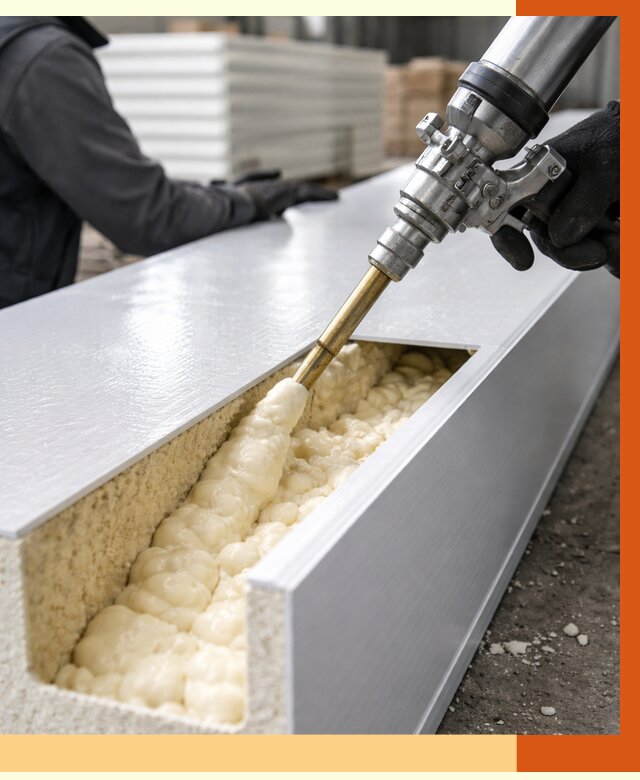 Заполнение пустот холодильных панелей в Нефтеюганске от 7626 руб. | ТепломастерНфт