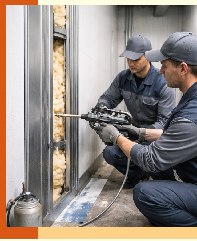 Заполнение пустот холодильных панелей в Нефтеюганске специализированной пеной