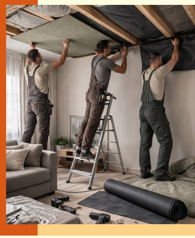 Шумоизоляция потолка в Нефтеюганске — профессиональное устранение шумов