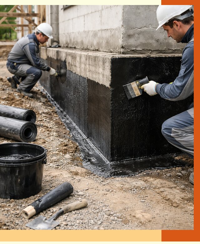 Гидроизоляция фундамента в Нефтеюганске от 1271 руб. — профессионально, под ключ | ТепломастерНфт