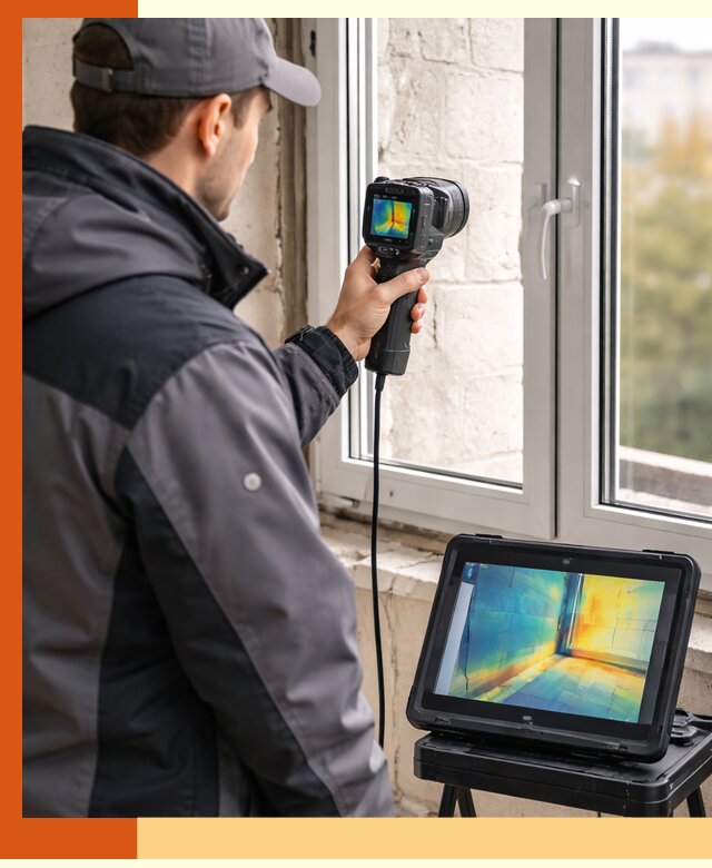 Тепловизионное обследование дома в Нефтеюганске для выявления утечек тепла