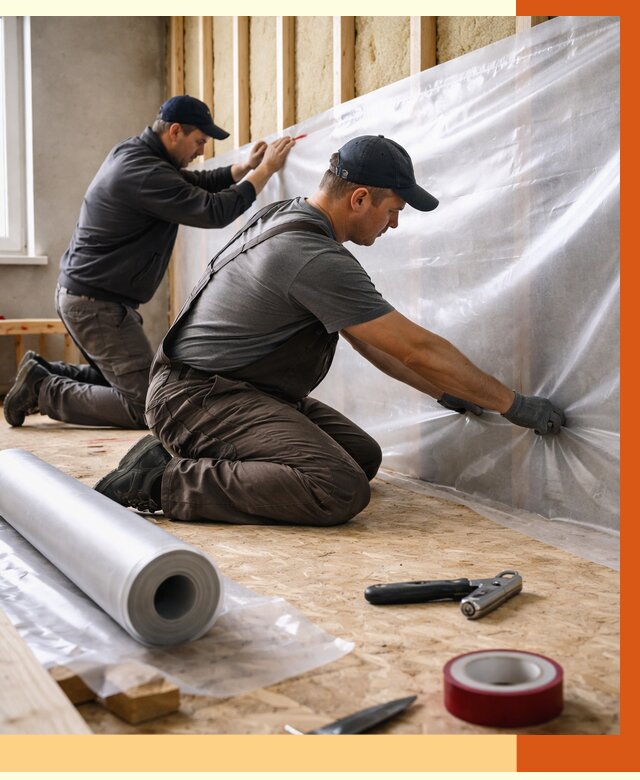 Монтаж пароизоляции в Нефтеюганске от 2542 руб. — установка и укладка под ключ | ТепломастерНфт